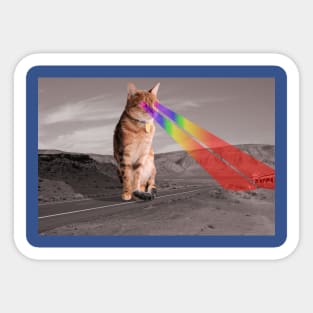Space Cat vs Desert Diner Sticker